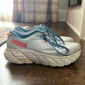 Hokas women. Size 7.5. Blue and orange.